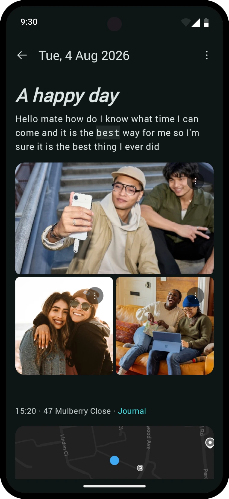 An entry with an image gallery