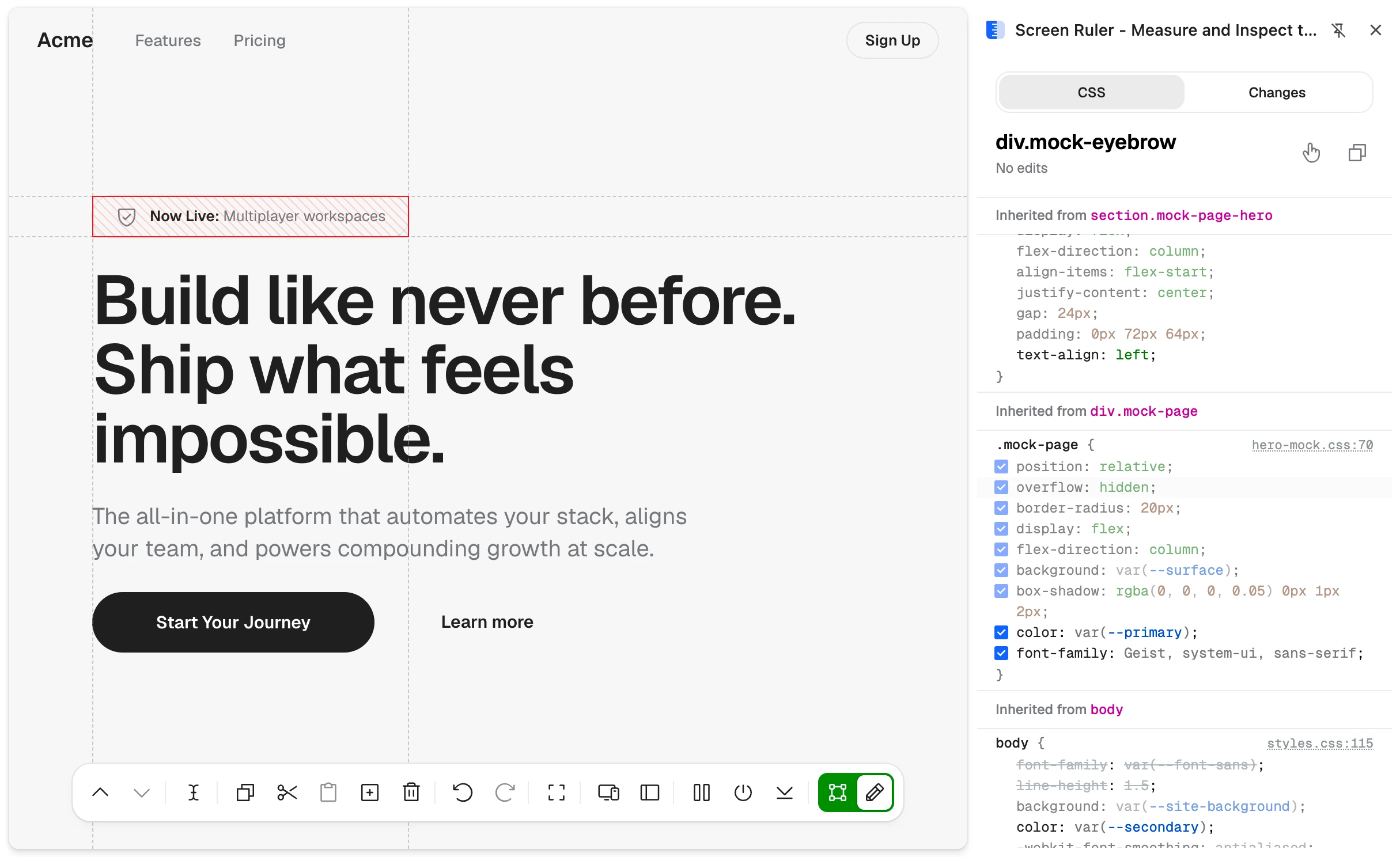 Editing a CSS rule with media query support